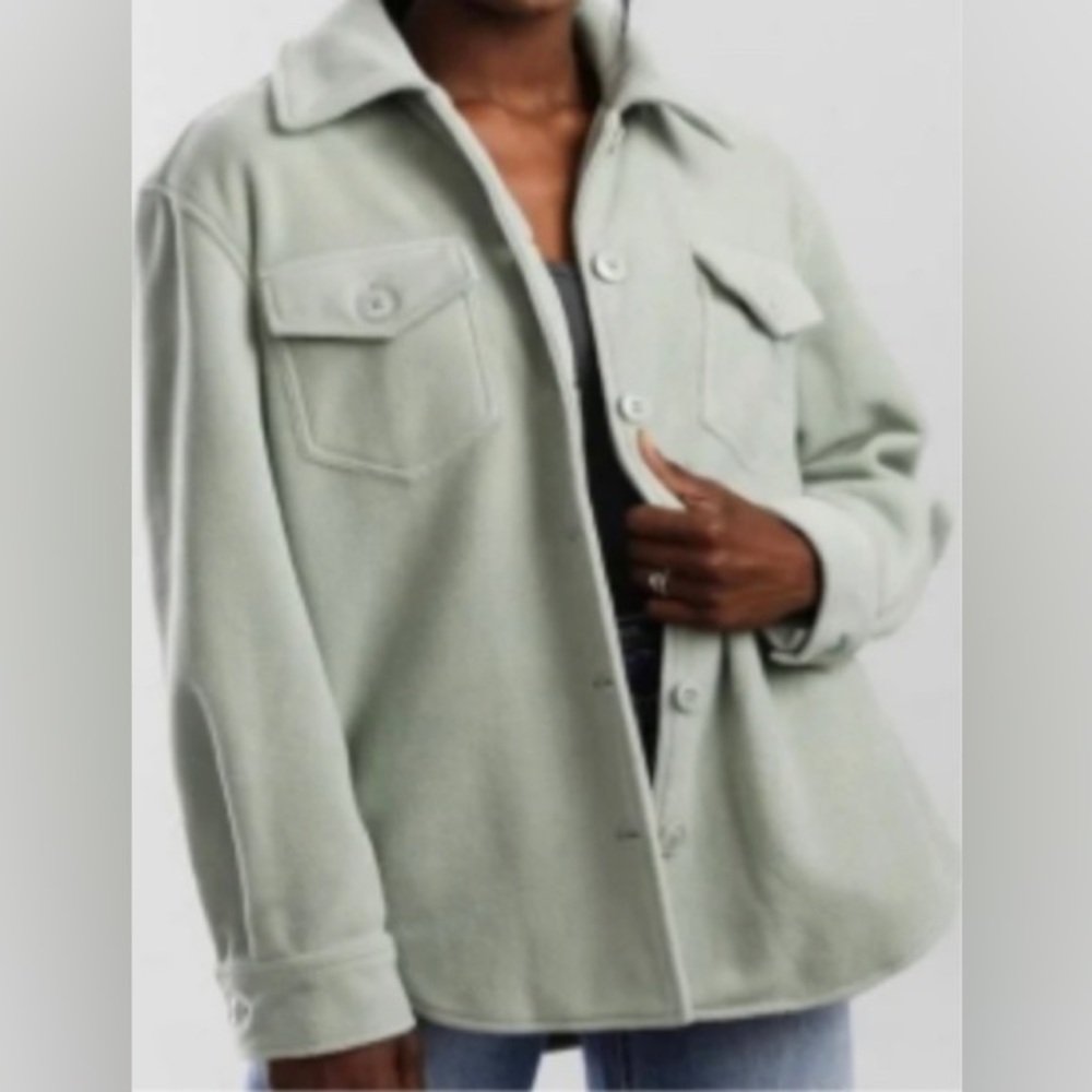 NWT Joie green fleece shacket jacket SZ XS